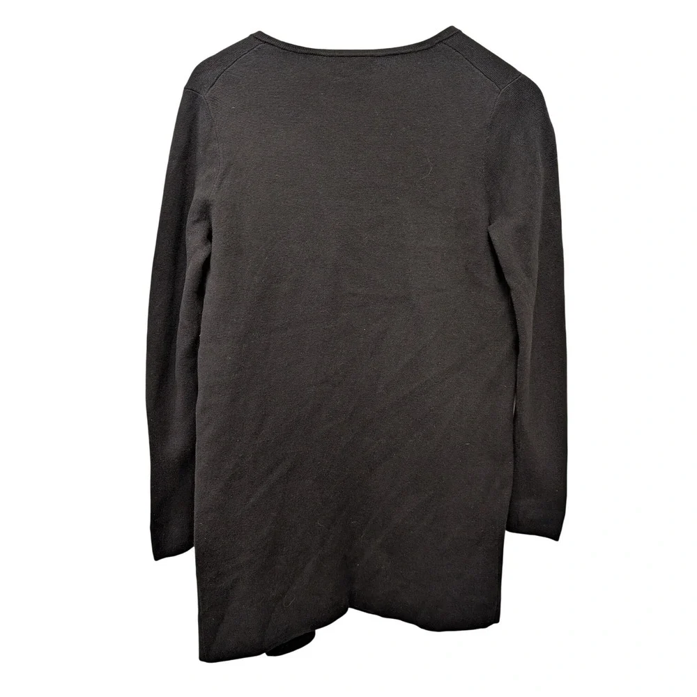 J. Crew Vanessa Sweater Jacket Open‎ Front Blazer Black Cardigan XS 100% Cotton